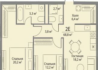 Продается 2-ком. квартира, 68.8 м2, Москва, метро Мичуринский проспект, улица Лобачевского, 124к3А