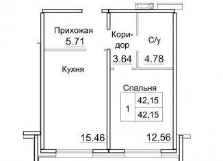 Продажа 1-комнатной квартиры, 42.2 м2, рабочий посёлок Краснообск, 3-й микрорайон, 12А, ЖК Кольца