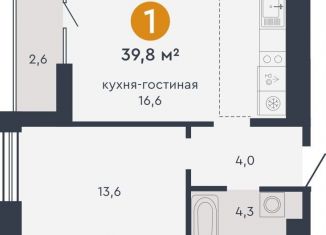 Продам 1-комнатную квартиру, 39.8 м2, Екатеринбург, метро Машиностроителей