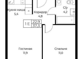 Продам однокомнатную квартиру, 37.3 м2, Москва, улица Намёткина, 10Д, метро Калужская