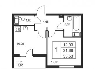 Продажа однокомнатной квартиры, 33.5 м2, Ленинградская область