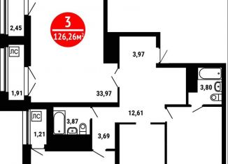 Продам 3-комнатную квартиру, 126.3 м2, Уфа, ЖК 8 Марта