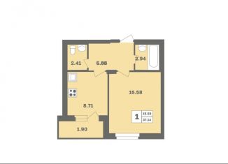 Продается 1-комнатная квартира, 37.1 м2, Уфа, Дёмский район, Дагестанская улица, лит8