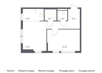 Продается однокомнатная квартира, 47.5 м2, село Остафьево, жилой комплекс Остафьево, к20