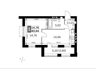 Продаю 1-ком. квартиру, 40.4 м2, Московская область