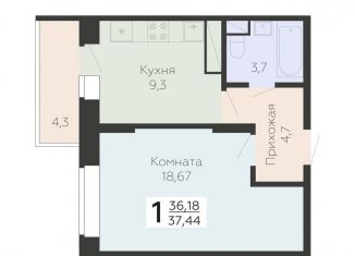 Продается однокомнатная квартира, 37.4 м2, Подольск, Садовая улица, 3к1