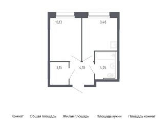 1-комнатная квартира на продажу, 31 м2, Тюмень, Ленинский округ, жилой комплекс Чаркова 72, 2.2