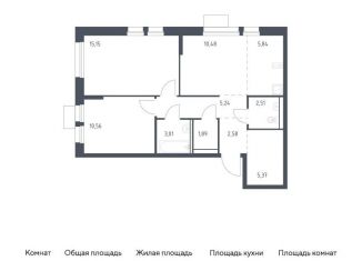 Продажа 2-ком. квартиры, 62.6 м2, Балашиха, жилой комплекс Квартал Авиаторов, к8