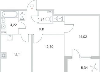 Продается 2-ком. квартира, 55.5 м2, посёлок Стрельна, ЖК Любоград