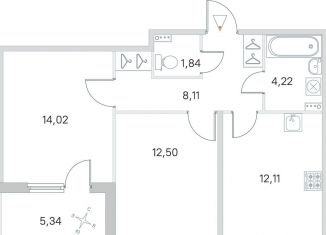 Продажа двухкомнатной квартиры, 55.5 м2, посёлок Стрельна, ЖК Любоград