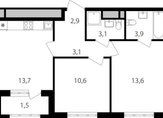 2-комнатная квартира на продажу, 52.4 м2, Москва, ЖК Михалковский, Михалковская улица, 48с1