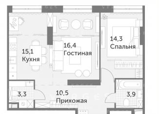 Продается 2-ком. квартира, 63 м2, Москва, ЮЗАО, улица Академика Волгина, 2с3