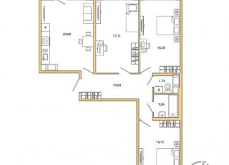 Продается 3-комнатная квартира, 86.1 м2, Санкт-Петербург, метро Проспект Просвещения