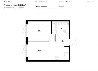 Продается 1-ком. квартира, 33.9 м2, Ярославль, улица Лескова, 44, Фрунзенский район