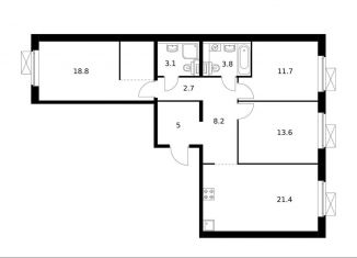 Продается 3-ком. квартира, 83.3 м2, Москва, Люблинская улица, 76к2, ЖК Люблинский Парк