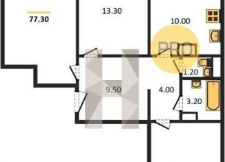 Продажа трехкомнатной квартиры, 77.3 м2, Воронеж, ЖК Лазурный, улица Маршала Одинцова, 25Б/33