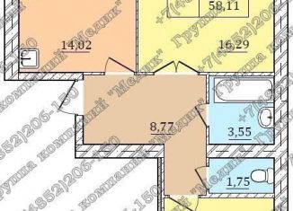 Продажа 2-ком. квартиры, 56.5 м2, Ярославль, улица Маланова, 29, ЖК Забелицкая Слобода