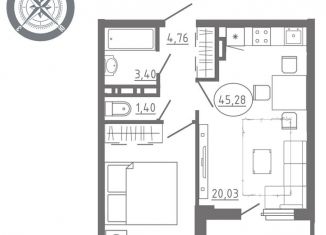 Продается однокомнатная квартира, 47.8 м2, Орёл, Раздольная улица, 29, Северный район