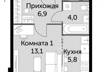 Продам квартиру студию, 29.8 м2, посёлок Развилка, ЖК Римский