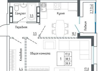 1-ком. квартира на продажу, 41.3 м2, Уссурийск, улица Александра Францева, 42