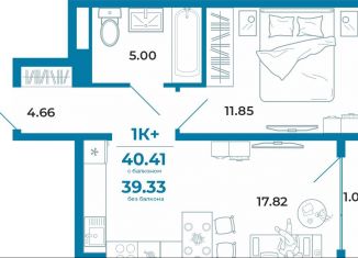 Продаю 1-ком. квартиру, 39.3 м2, Тюмень, ЖК Краснолесье, Селекционная улица, 8