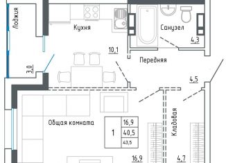 Продаю 1-ком. квартиру, 43.5 м2, Уссурийск, улица Александра Францева, 42