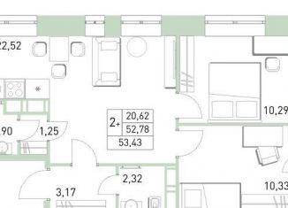 Продается трехкомнатная квартира, 53.4 м2, Балашиха, жилой комплекс Столичный, к23, ЖК Столичный