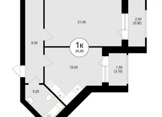 Продажа 1-комнатной квартиры, 54.7 м2, Самара, метро Российская
