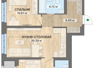 Продам двухкомнатную квартиру, 66.8 м2, Екатеринбург, ЖК Северное Сияние, улица Уральских Рабочих