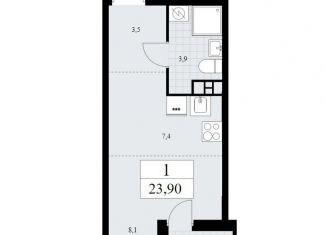 Продаю 1-ком. квартиру, 68.9 м2, Москва, Никулинская улица, 31, метро Озёрная