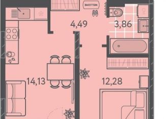 Продажа однокомнатной квартиры, 36.9 м2, Краснодар, Прикубанский округ