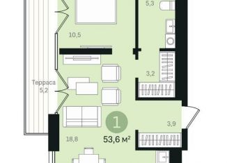 Продажа 1-ком. квартиры, 53 м2, Новосибирск, метро Речной вокзал, Большевистская улица, 43/1с