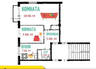 Продажа 2-комнатной квартиры, 42 м2, Санкт-Петербург, проспект Металлистов, метро Площадь Ленина