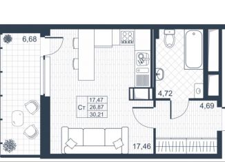 Продается квартира студия, 30.2 м2, Коммунар, Ново-Антропшинская улица, 5