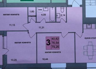 Продается 3-комнатная квартира, 79.3 м2, Калуга, улица Академика Потехина, 7к1, ЖК Кречетников Парк