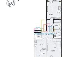 Продаю 2-комнатную квартиру, 73 м2, Москва, ЖК Ривер Скай, Восточная улица, 4Ак2