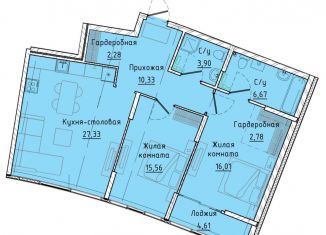 Продажа 2-ком. квартиры, 87.2 м2, Екатеринбург, Машинная улица, 1В/3, ЖК Клевер Парк