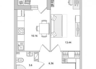 Продается 1-комнатная квартира, 37 м2, Санкт-Петербург, Красногвардейский переулок, 23У, Красногвардейский переулок