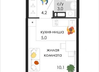 Продается 1-комнатная квартира, 22.3 м2, Пермь, Кузнецкая улица, 52