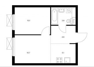 Продаю двухкомнатную квартиру, 34.3 м2, Москва, ЖК Большая Очаковская 2