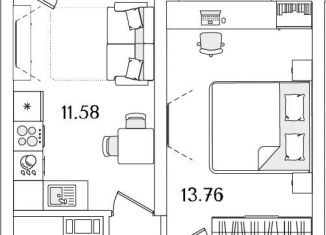 Однокомнатная квартира на продажу, 36.5 м2, Санкт-Петербург, метро Лесная