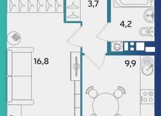 Однокомнатная квартира на продажу, 34.9 м2, Альметьевск, Объездная улица, А4-1