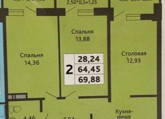 Продается двухкомнатная квартира, 70 м2, Краснодар, Степная улица, 1/1, ЖК Мозаика