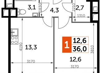 1-комнатная квартира на продажу, 36 м2, Москва, Волоколамское шоссе, 71/22к2, метро Спартак