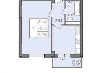 1-ком. квартира на продажу, 39 м2, Воронеж, Волгоградская улица, 45