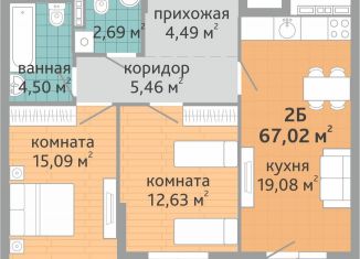 Продам 2-комнатную квартиру, 67 м2, Екатеринбург, метро Геологическая