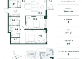 Продам 2-комнатную квартиру, 91 м2, Москва, метро Спартак