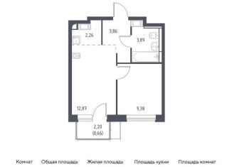 1-ком. квартира на продажу, 32.9 м2, Московская область, жилой комплекс Прибрежный Парк, к6.1