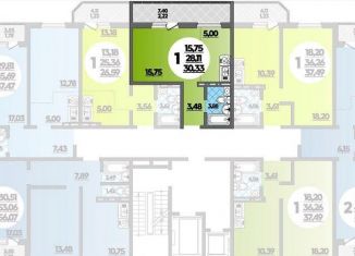 Однокомнатная квартира на продажу, 31 м2, Краснодар, улица имени Героя Советского Союза Дмитрия Мирошниченко, 41, ЖК Квартал № 6