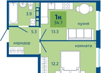 Продам 1-комнатную квартиру, 34.7 м2, Пермь, Мотовилихинский район